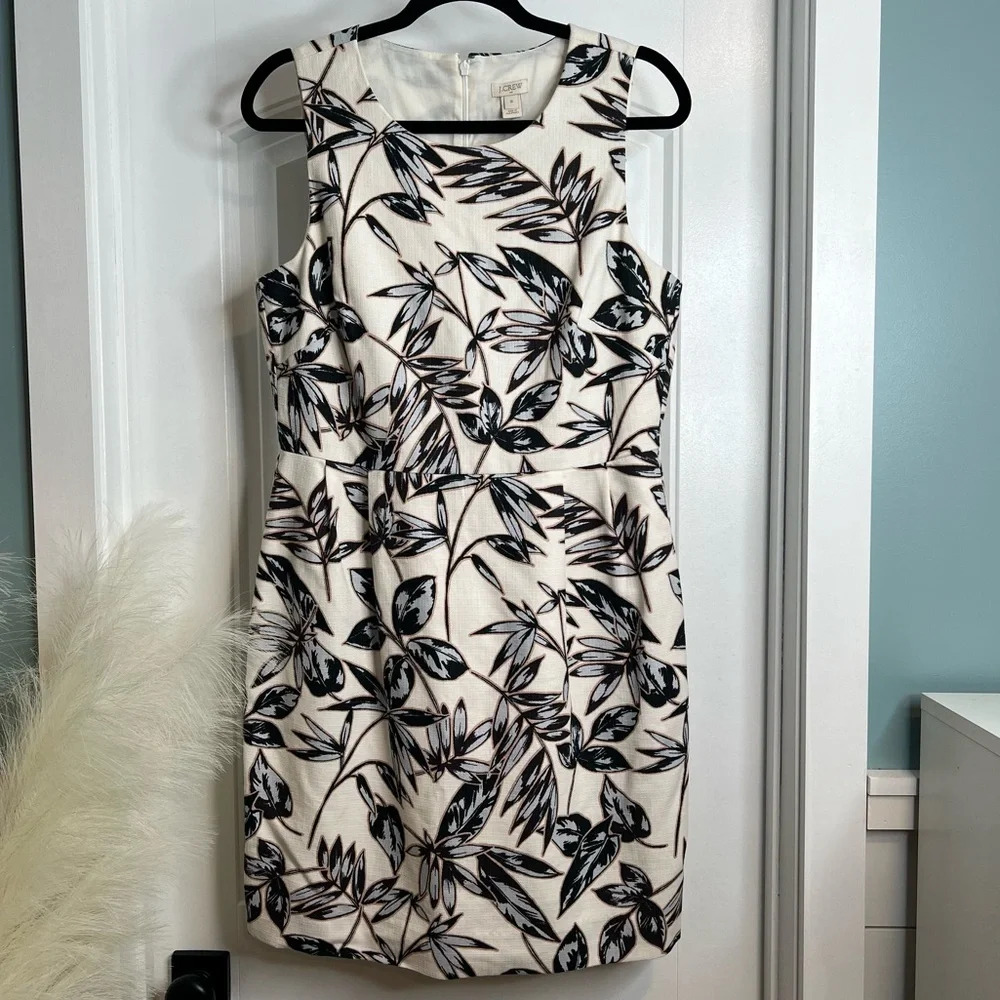 J. Crew Floral Sleeveless 100% Cotton‎ Fully Lined Pleated Mini Dress. Size 10.